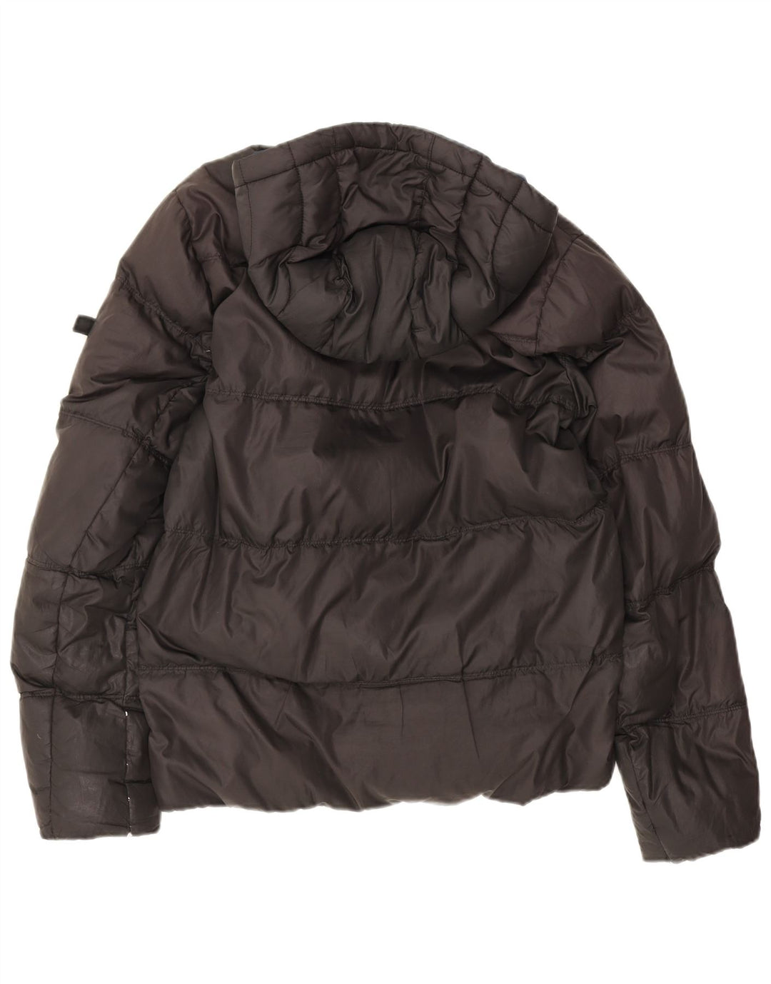 Jaqueta masculina acolchoada com capuz Tommy Hilfiger Reino Unido 38 poliéster preto médio