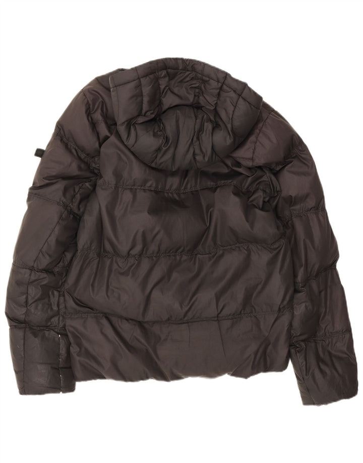 Jaqueta masculina acolchoada com capuz Tommy Hilfiger Reino Unido 38 poliéster preto médio