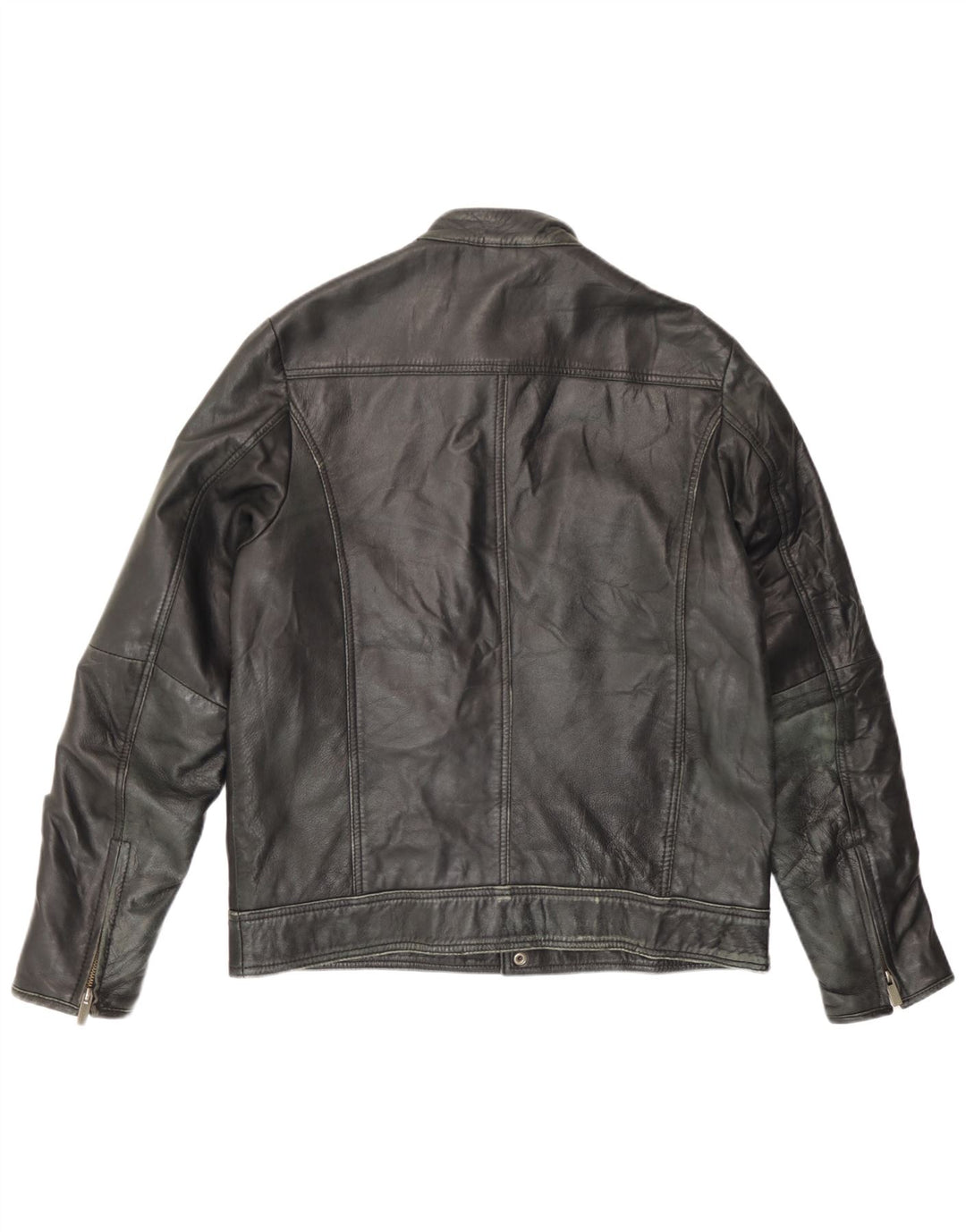 Jaqueta de couro masculina Rochas UK 40 grande couro preto