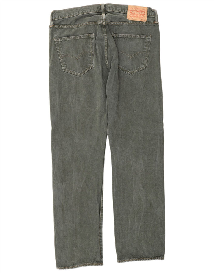 Calça jeans masculina Levi's 501 Straight W34 L30 cinza algodão