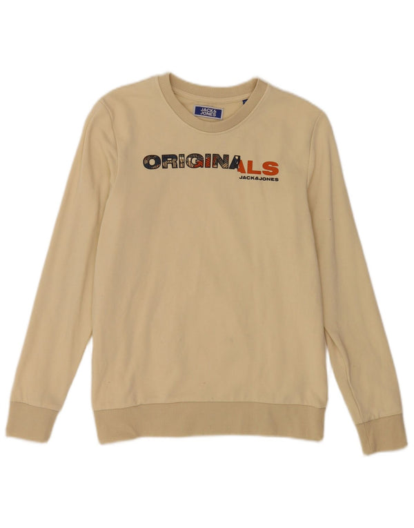 Suéter Jack & Jones Boys Graphic Regular Fit 13-14 anos Bege