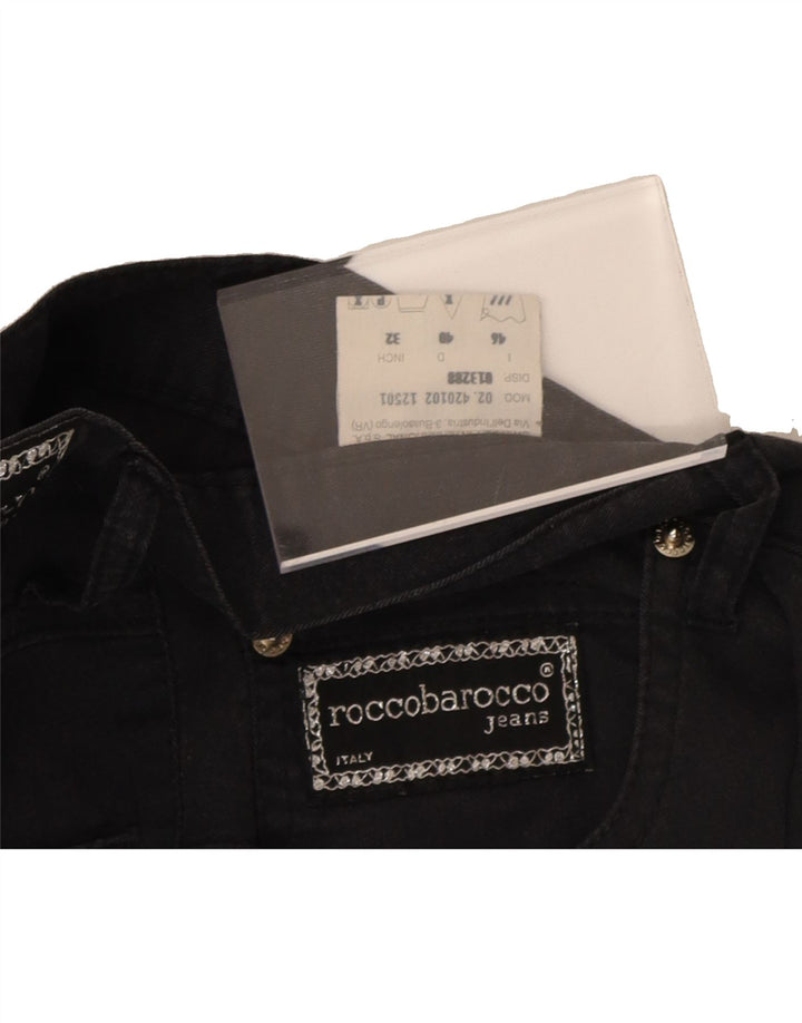ROCCOBAROCCO Womens Cropped Jeans IT 46 Large W32 L26 Black Vintage Roccobarocco and Second-Hand Roccobarocco from Messina Hembry 