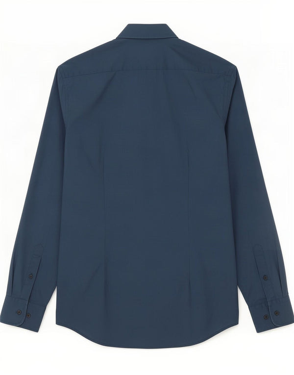 Camisa Calvin Klein Masculina Slim Fit Azul Médio Algodão