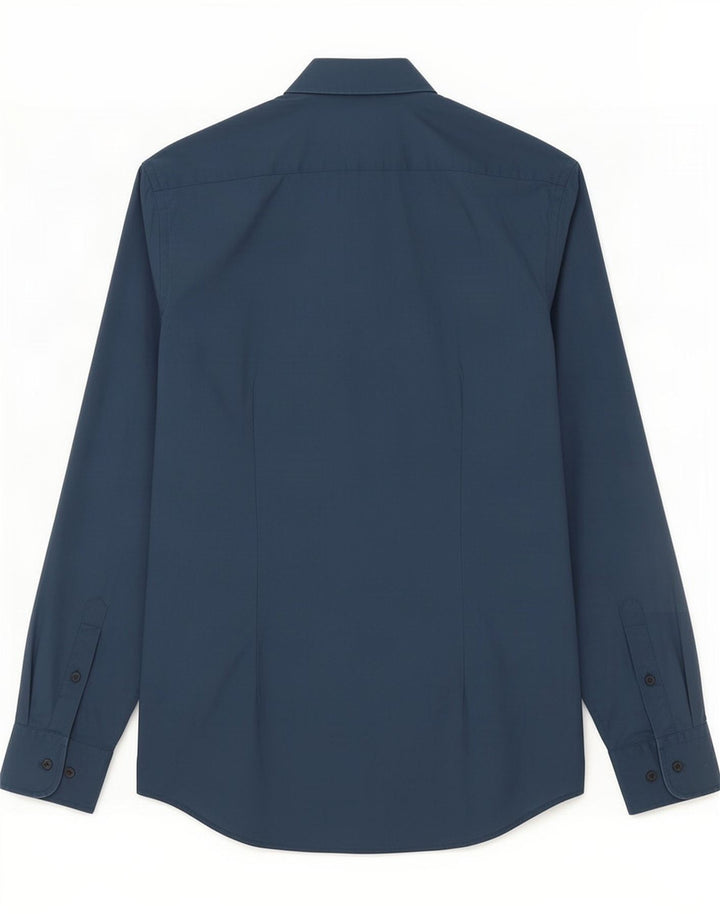 Camisa Calvin Klein Masculina Slim Fit Azul Médio Algodão