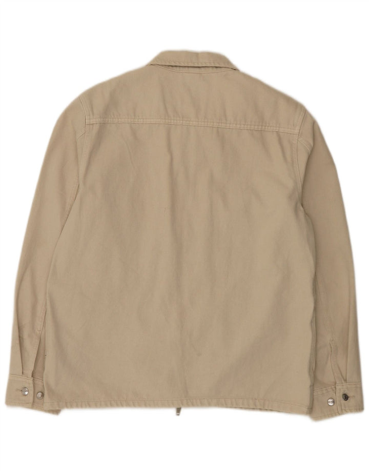 Jaqueta utilitária masculina Zara UK 42 XL algodão bege