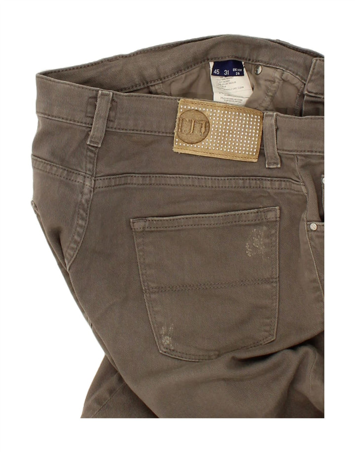 TRUSSARDI Womens Straight Casual Trousers W29 L28 Grey Cotton Vintage Trussardi and Second-Hand Trussardi from Messina Hembry 