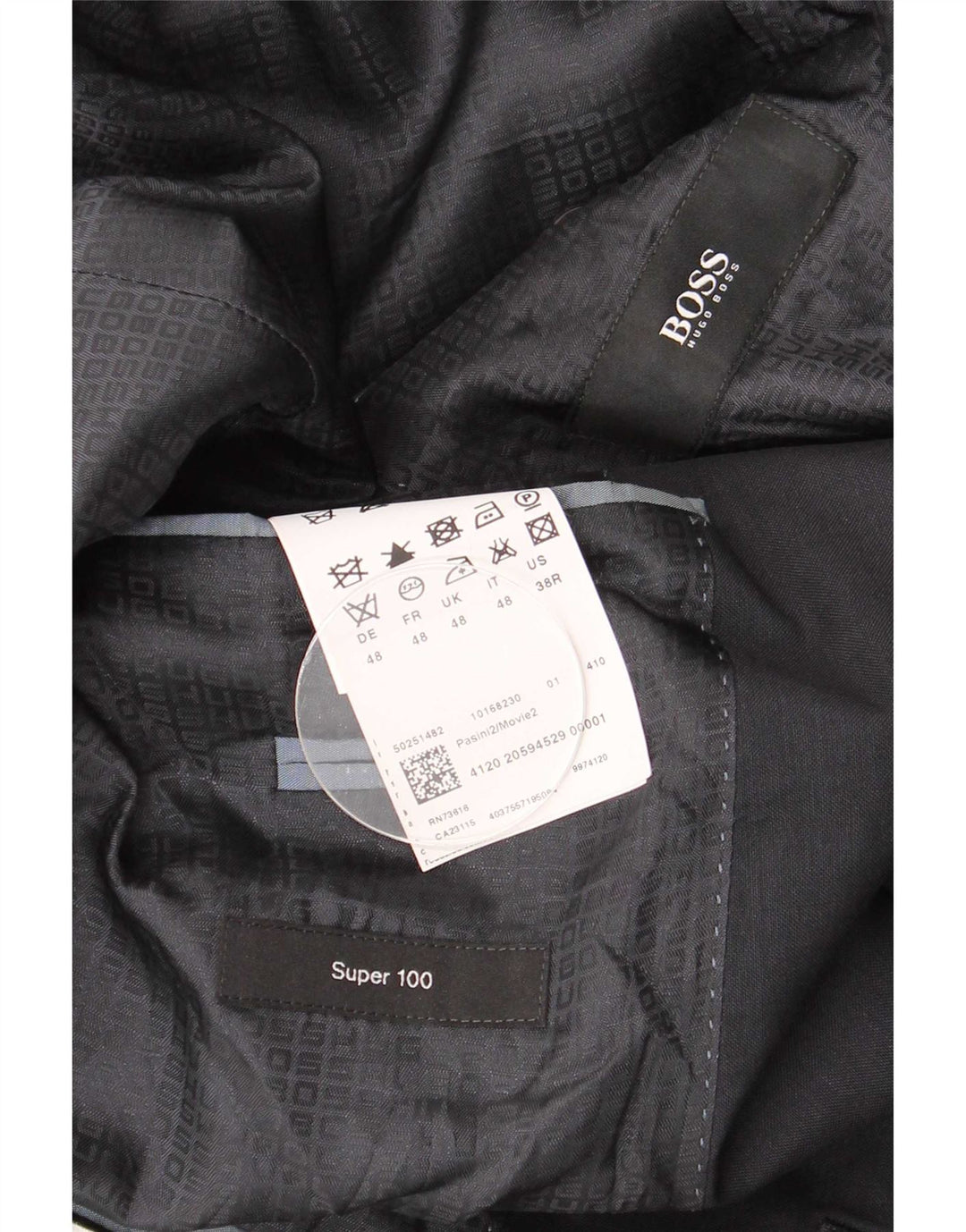 Jaqueta Blazer Masculina Hugo Boss com 2 Botões EU 48 Lã Virgem Azul Marinho Médio