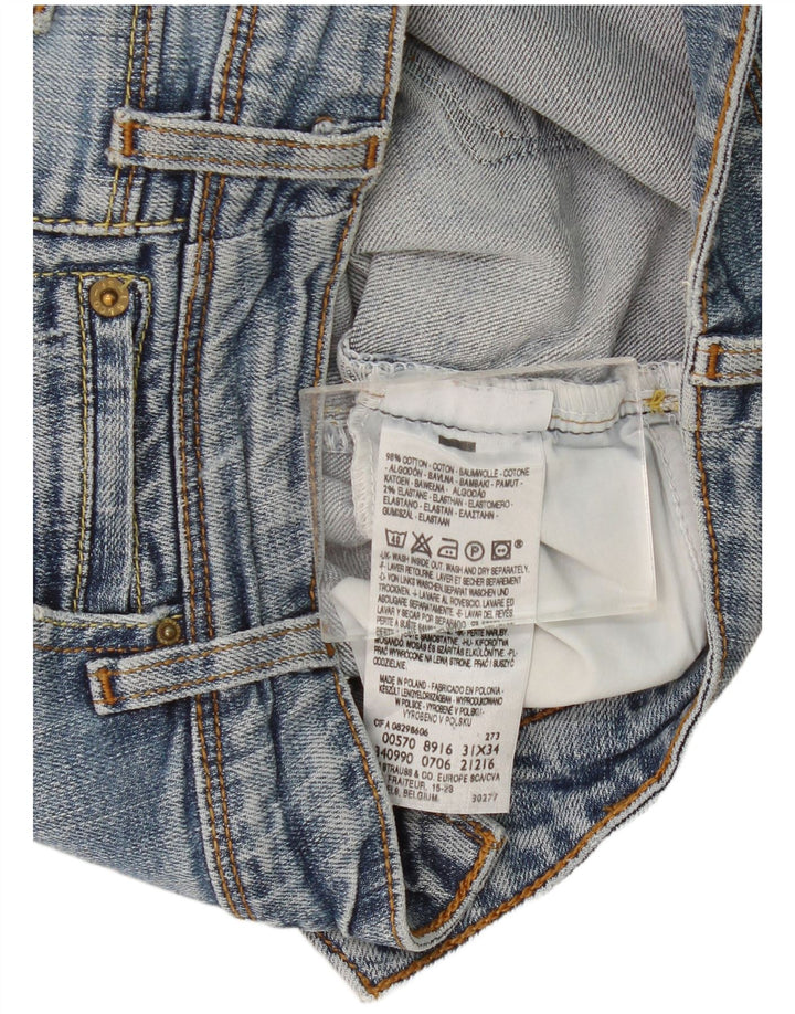 Calça jeans feminina Levi's 570 Straight W31 L31 azul algodão