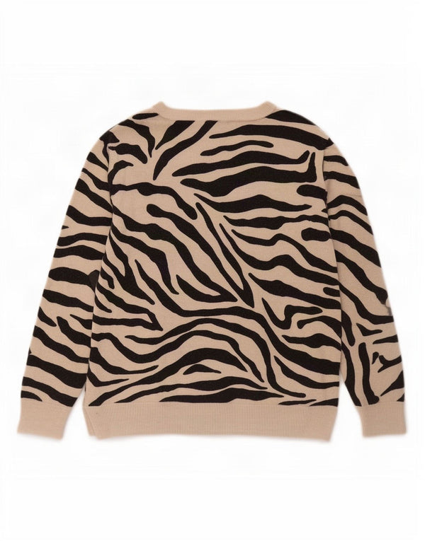 Suéter feminino Marks & Spencer com gola canoa Reino Unido 16 grande bege