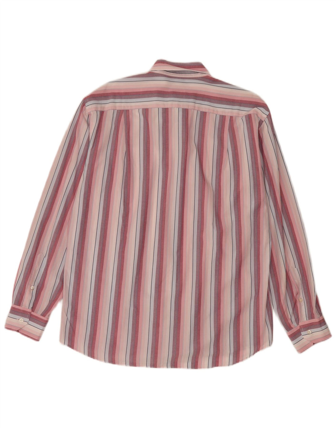 Camisa masculina Roccobarocco tamanho 41 16 grande algodão listrado rosa