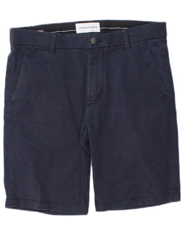 Calvin Klein Mens Chino Shorts W30 Médio Algodão Azul Marinho