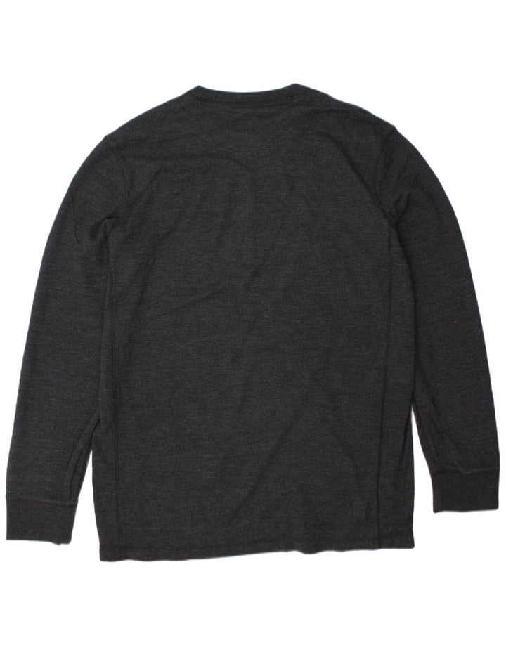 EDDIE BAUER Top masculino de manga comprida grande algodão cinza