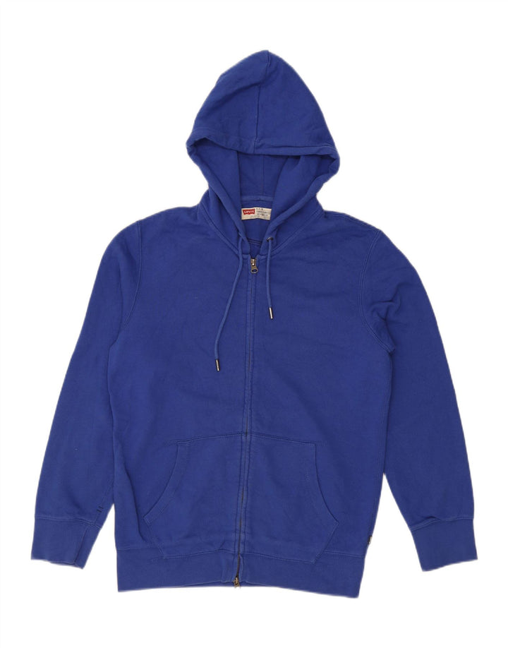 LEVI'S Mens Standard Fit Graphic Zip Hoodie Sweater Small Blue Cotton Vintage Levi's and Second-Hand Levi's from Messina Hembry 