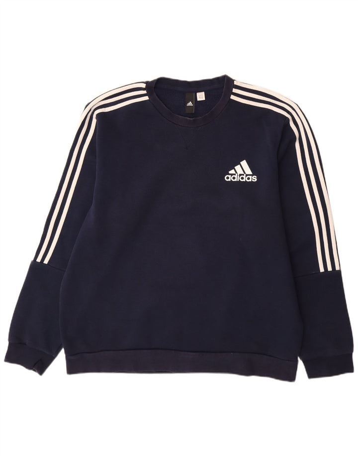 ADIDAS Mens Sweatshirt Jumper Grande Azul Marinho