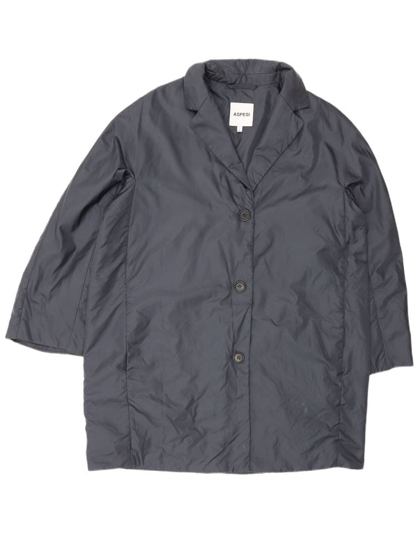 Casaco feminino Aspesi com ajuste solto e acolchoado UK 16 grande azul poliamida