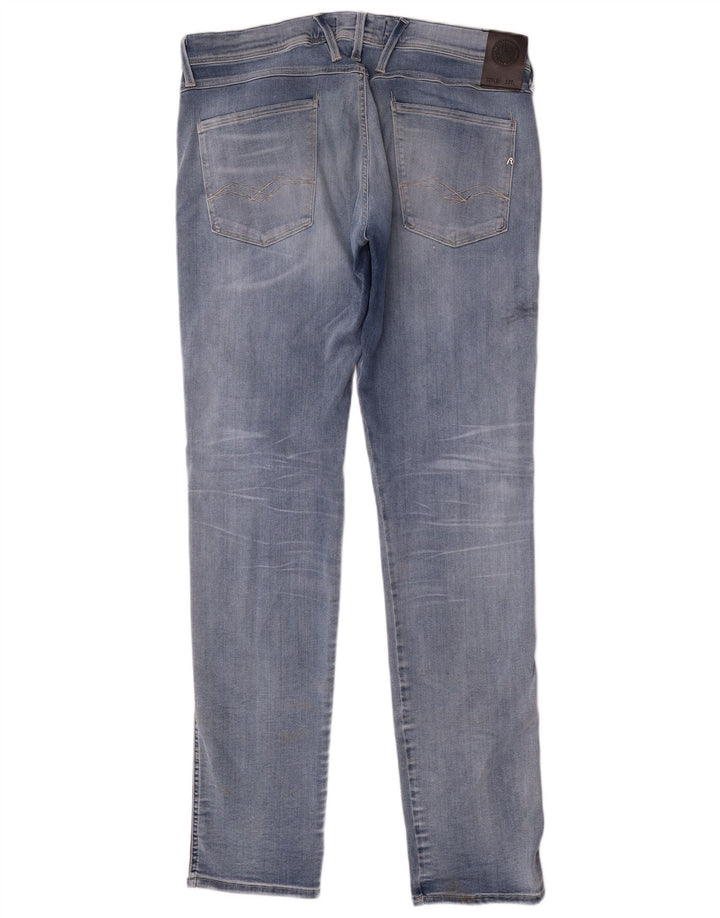 Replay Jeans Slim Masculino W36 L34 Azul Algodão
