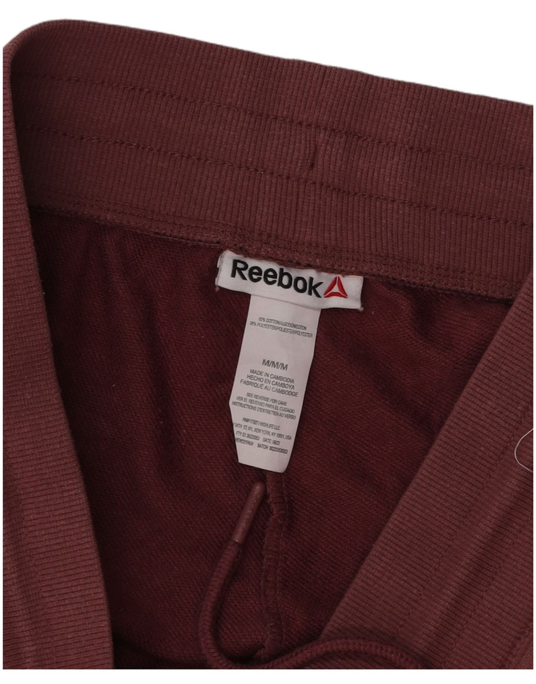 Reebok Womens Tracksuit Calças Joggers UK 14 Médio Algodão Vermelho