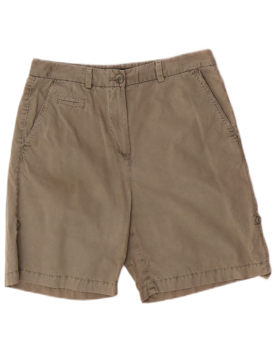 Shorts chino feminino Marks & Spencer UK 12 médio W30 algodão cáqui
