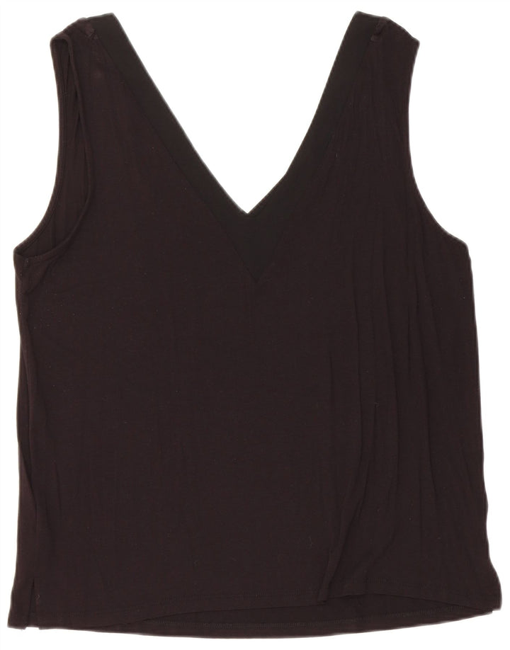 Top colete feminino WAREHOUSE Reino Unido 14 viscose preta média