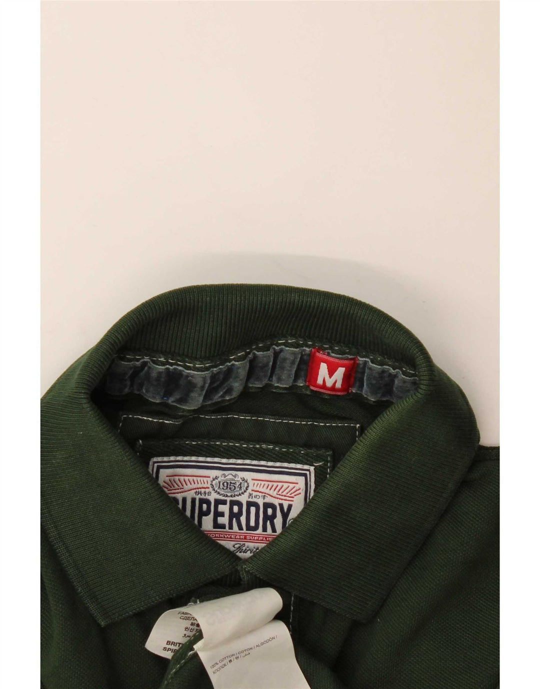 Camisa polo masculina Superdry algodão verde médio