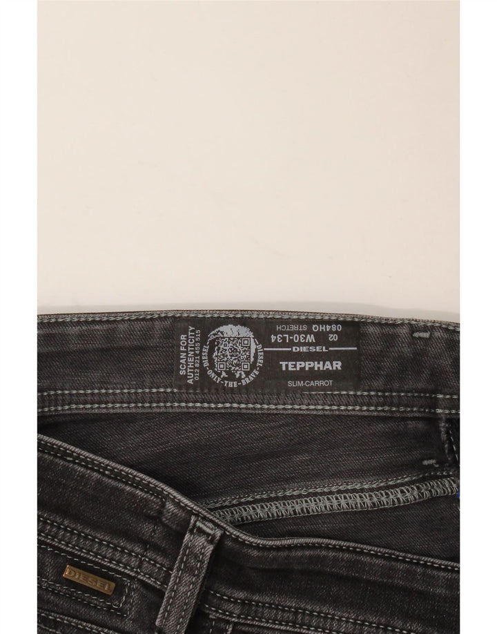 DIESEL Masculino Tepphar Carrot Slim Jeans W30 L31 Preto