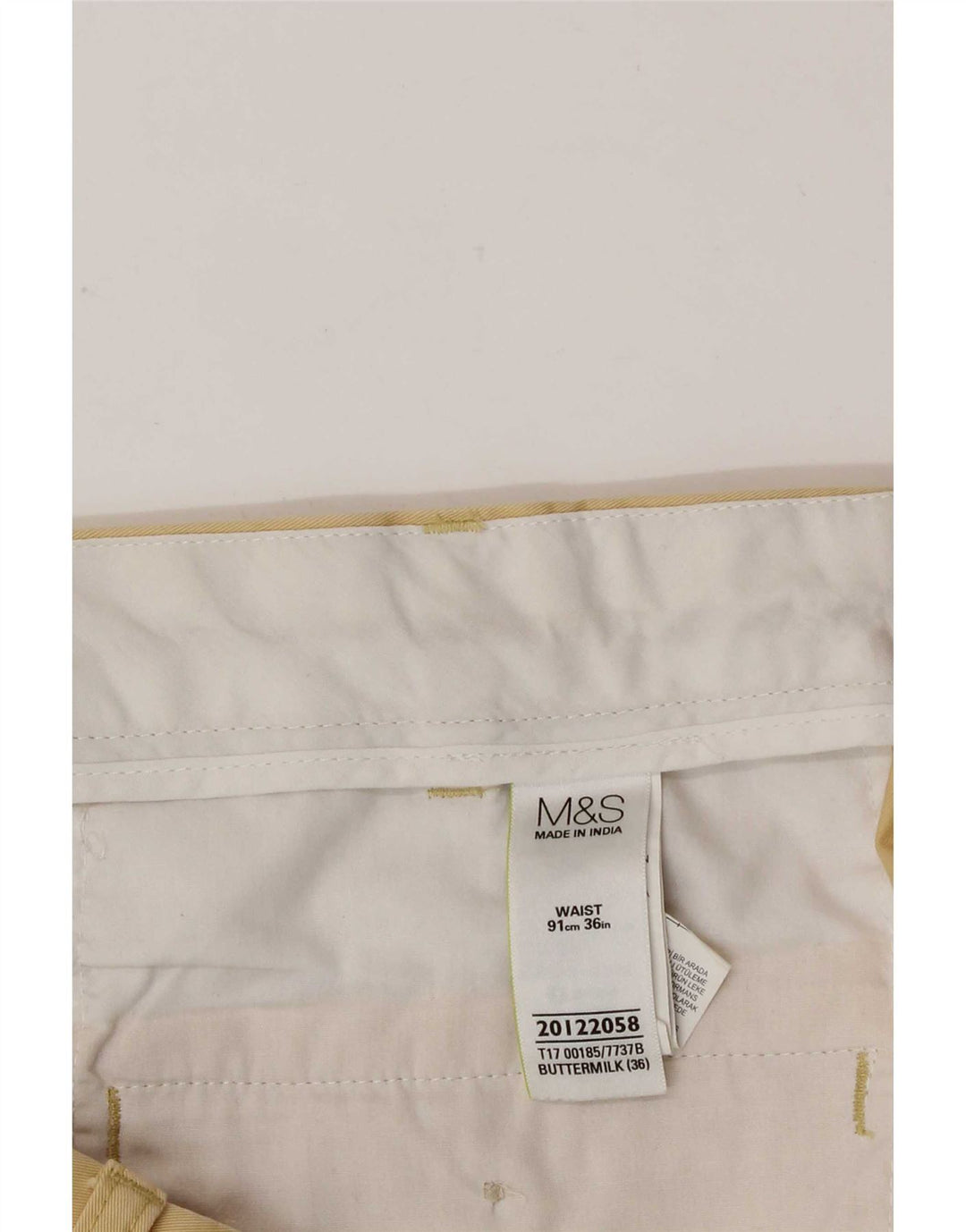 Shorts Chino masculino Marks & Spencer W36 grande algodão amarelo