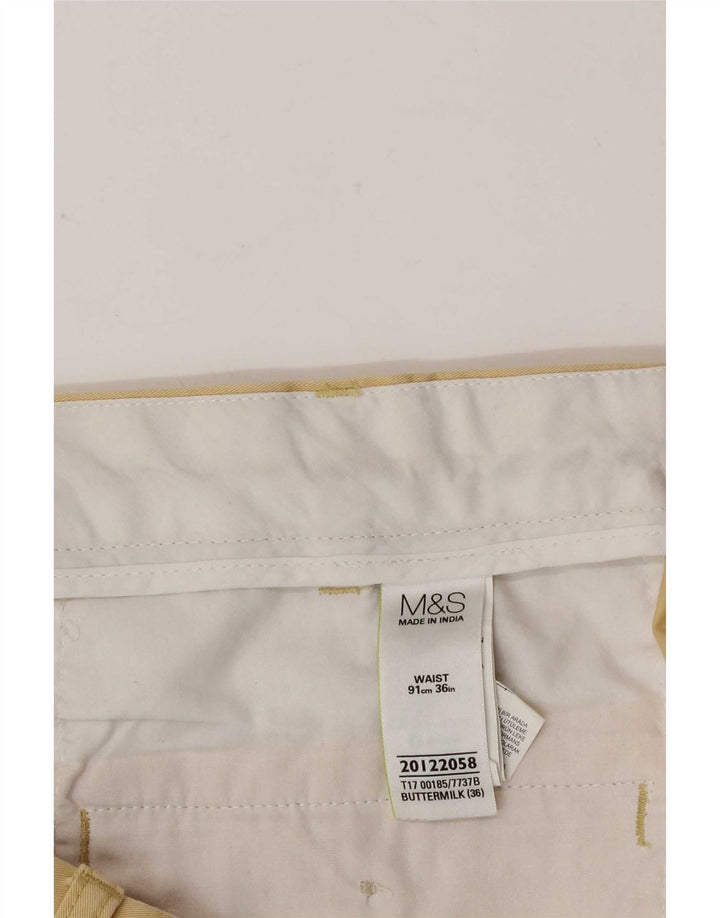 Shorts Chino masculino Marks & Spencer W36 grande algodão amarelo
