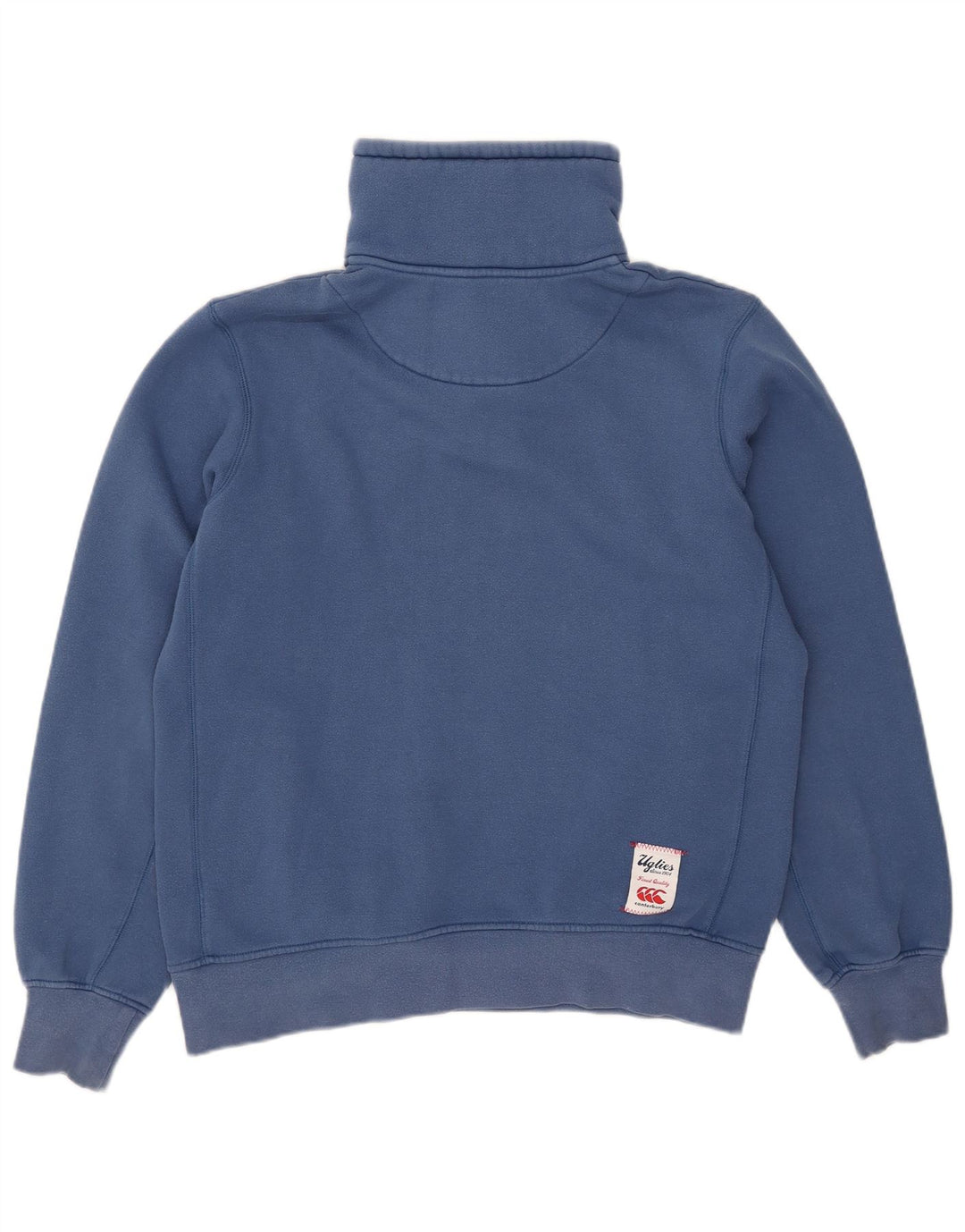 Suéter masculino Canterbury com gola com botão e algodão azul médio