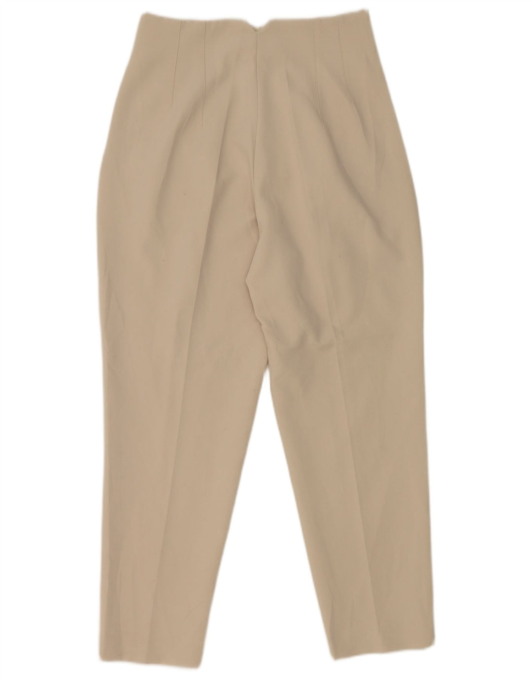 Zara Calça feminina de terno cônico médio W28 L26 poliéster branco