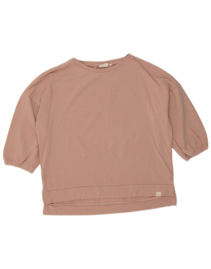 Suéter Ellesse feminino manga 3/4 oversized Reino Unido 10 pequeno rosa