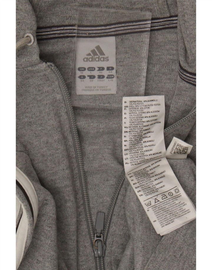 Suéter adidas feminino com capuz e zíper UK 18 XL cinza algodão