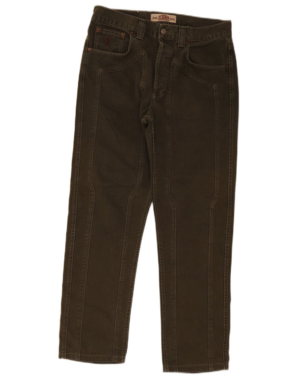 Calça casual reta masculina Jeckerson W33 L28 verde