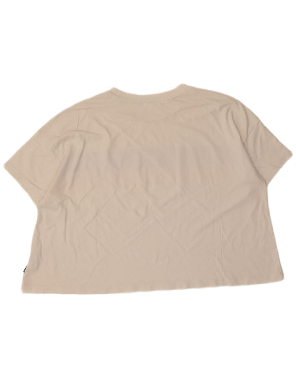 Camiseta Vans Feminina Crop Graphic UK 14 Médio Off White Striped