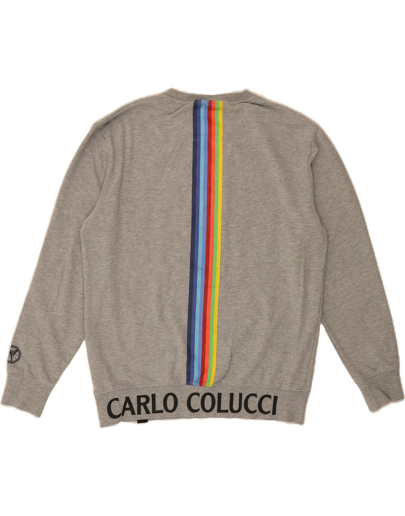 CARLO COLUCCI Mens Graphic Sweatshirt Jumper XL Grey Cotton Vintage Carlo Colucci and Second-Hand Carlo Colucci from Messina Hembry 