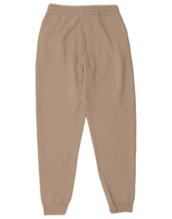 Calça de treino feminina Zara Joggers UK 10 pequeno algodão bege