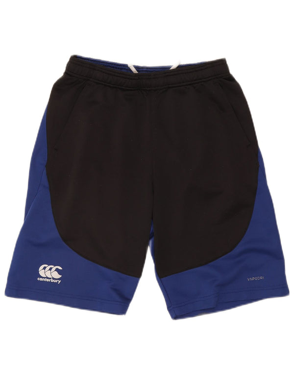 Shorts esportivos masculinos Canterbury, poliéster colorblock preto médio