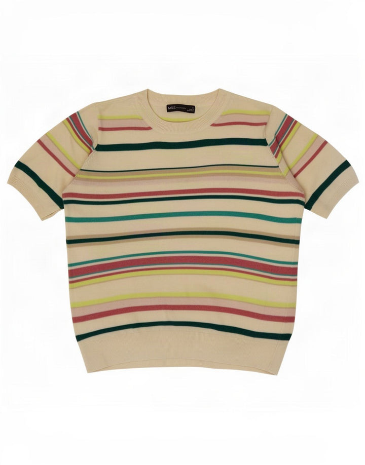 Suéter feminino Marks & Spencer com gola redonda Reino Unido 12 médio multicolorido