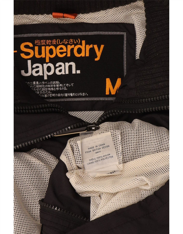 Jaqueta de chuva feminina Superdry UK 14 nylon cinza médio