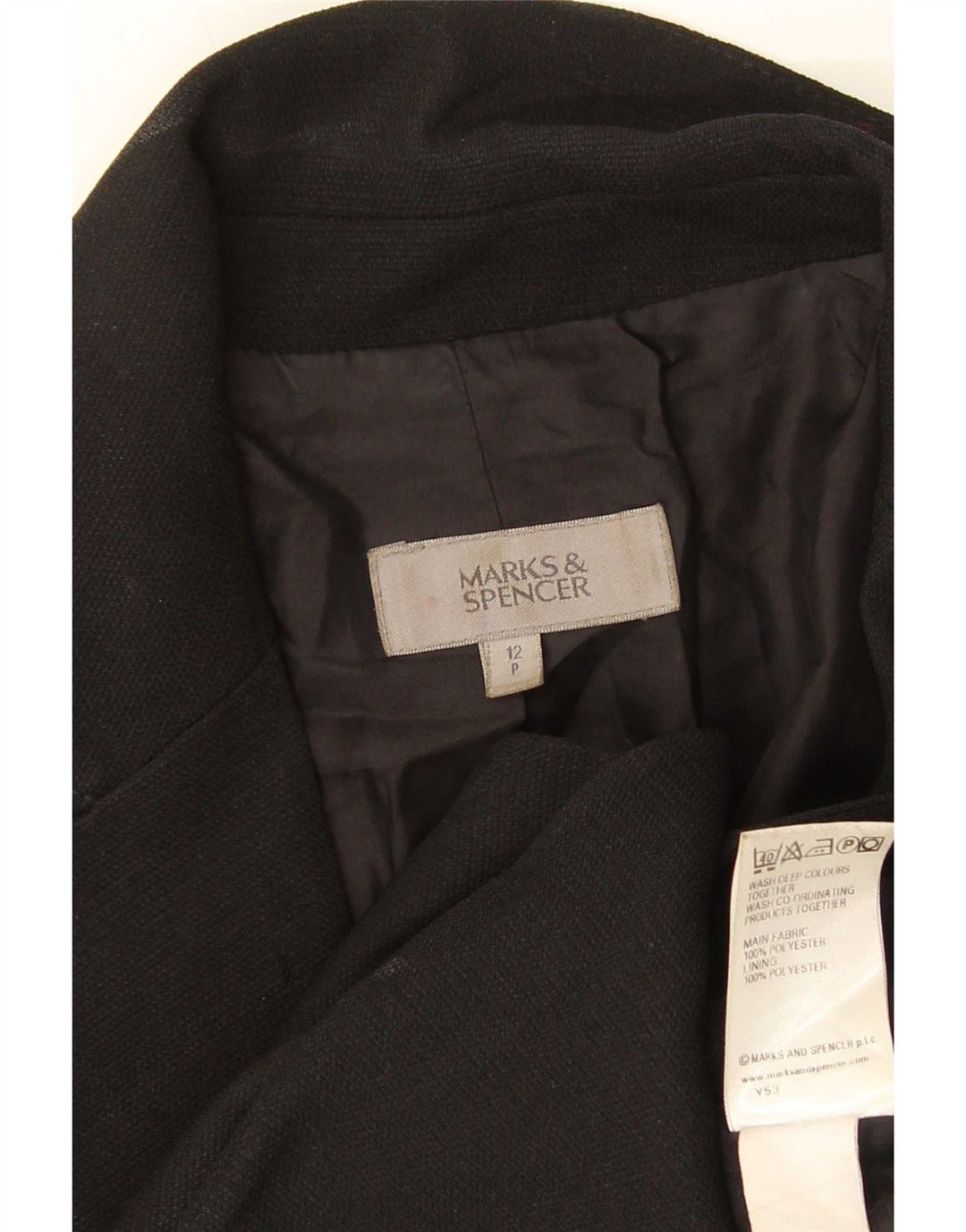 Jaqueta blazer feminina Marks & Spencer com 1 botão Reino Unido 12 poliéster preto médio