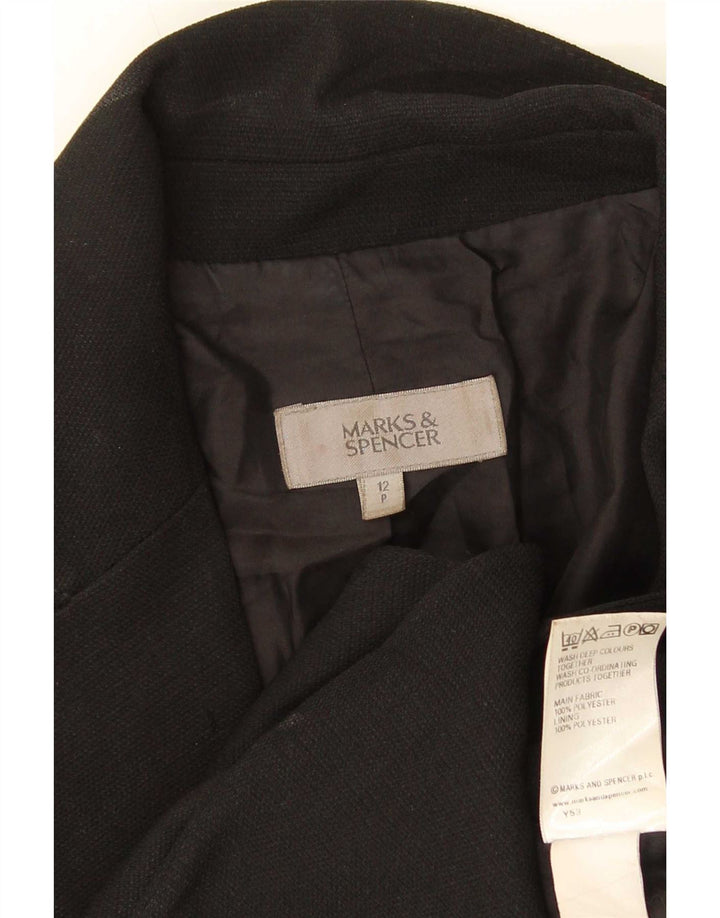 Jaqueta blazer feminina Marks & Spencer com 1 botão Reino Unido 12 poliéster preto médio