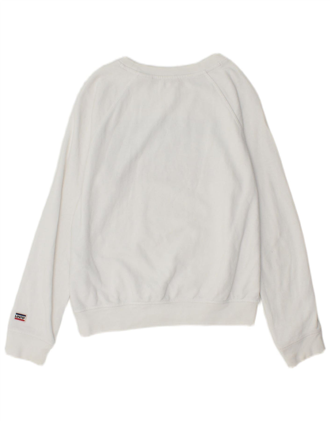 LEVI'S Womens Graphic Sweatshirt Jumper UK 10 Small White Cotton