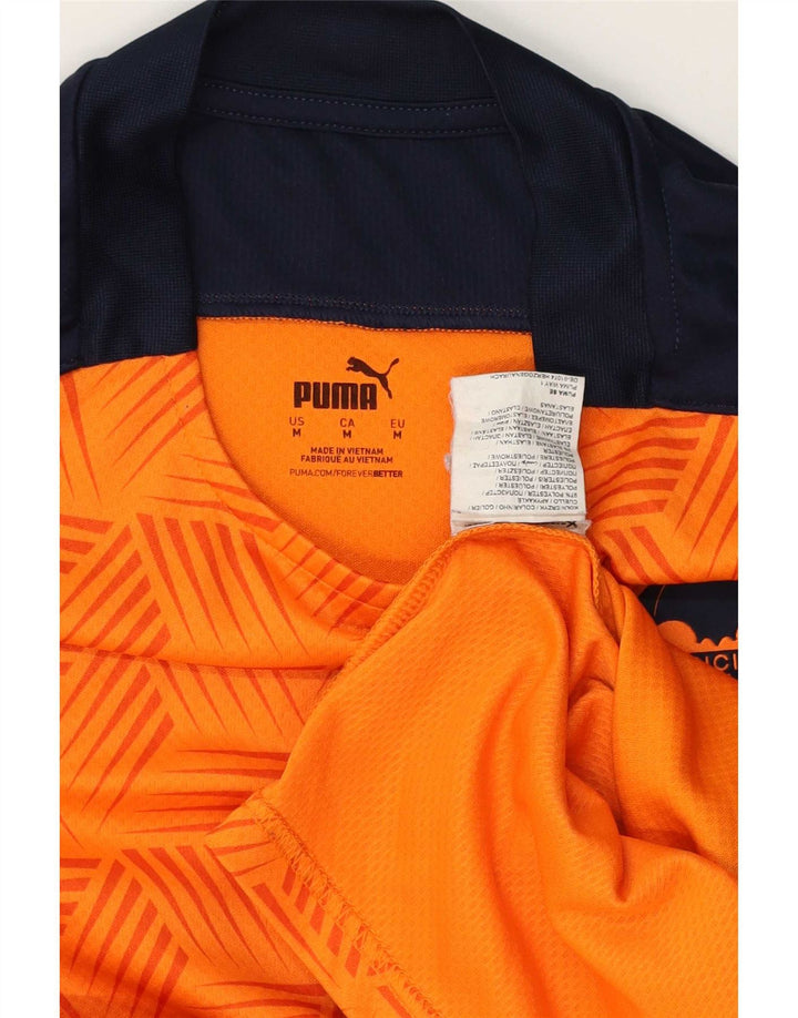 Puma Mens Valencia T-Shirt Top Médio Laranja Colorblock Poliéster