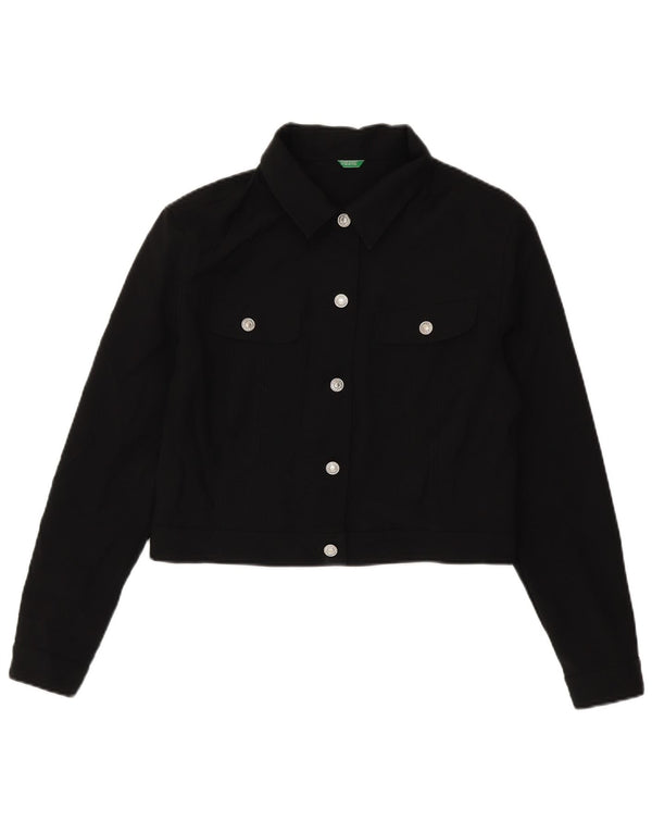 Jaqueta bomber feminina Benetton UK 14 grande poliéster preto