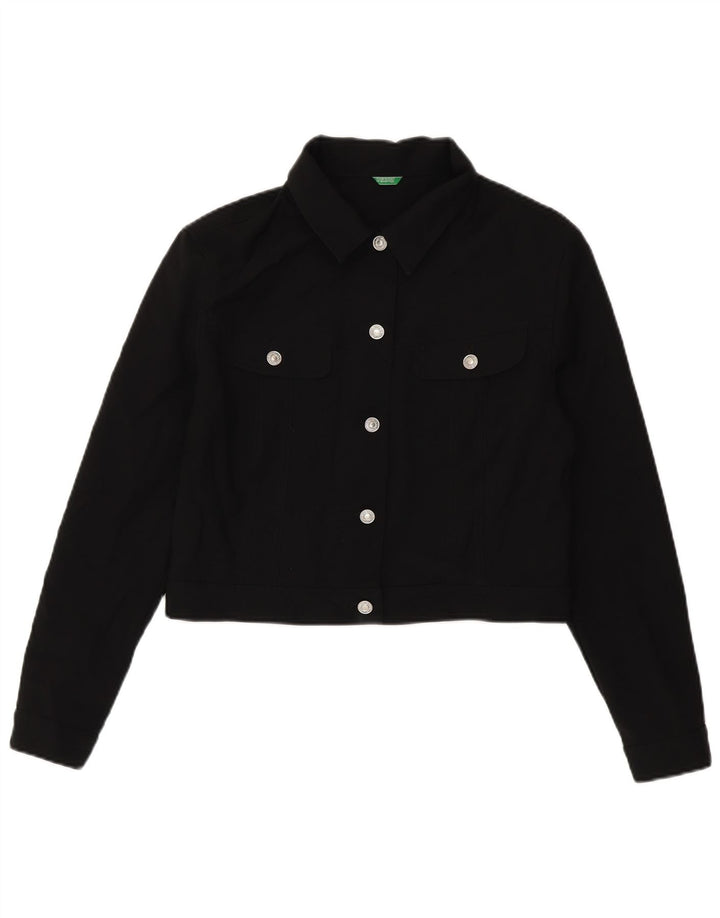 Jaqueta bomber feminina Benetton UK 14 grande poliéster preto