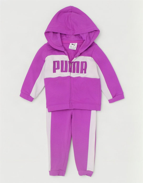 Fato de treino completo Puma Baby Girls Graphic 9-12 meses roxo colorblock