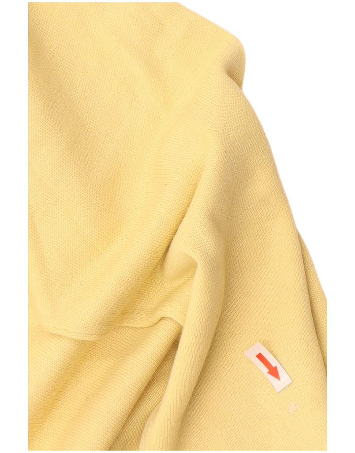 Suéter vintage masculino com decote em V grande lã virgem amarela