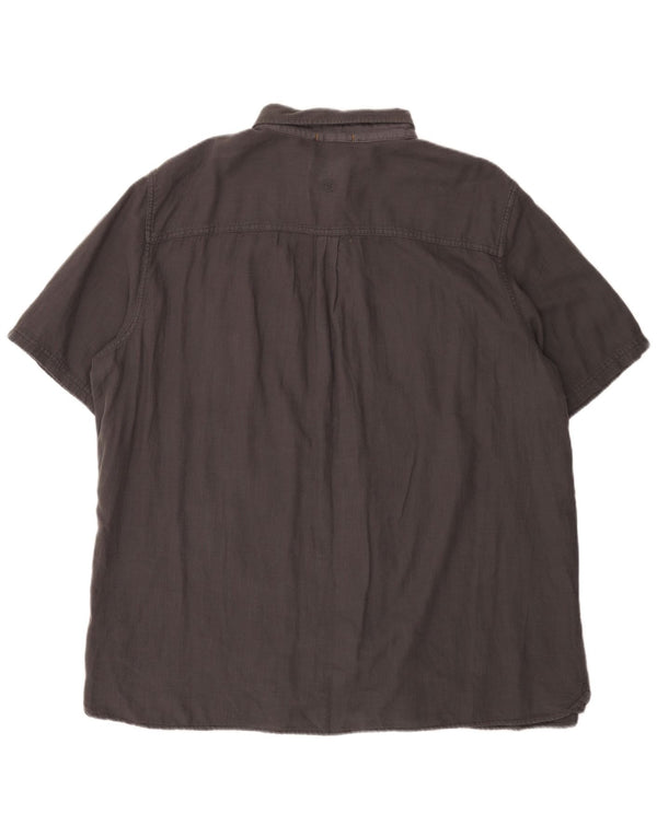 Fat Face Mens Manga Curta Regular Fit Camisa 3XL Algodão Cinza