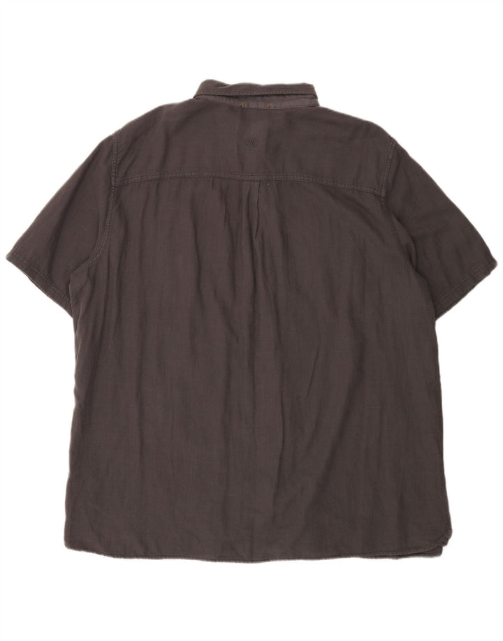 Fat Face Mens Manga Curta Regular Fit Camisa 3XL Algodão Cinza