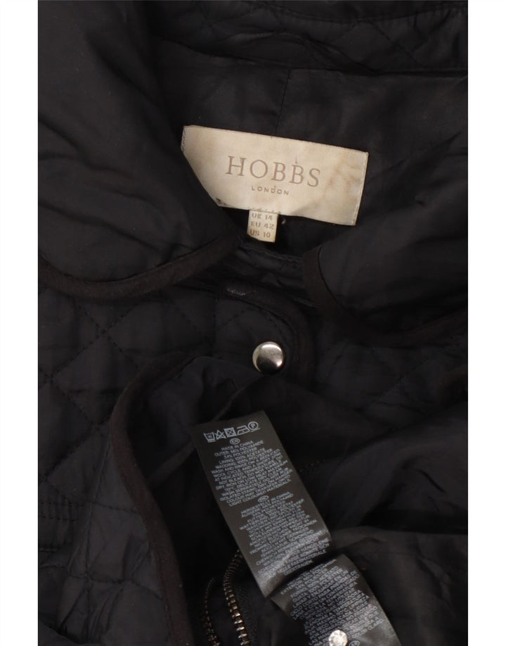 Sobretudo acolchoado feminino Hobbs UK 14 médio preto poliamida