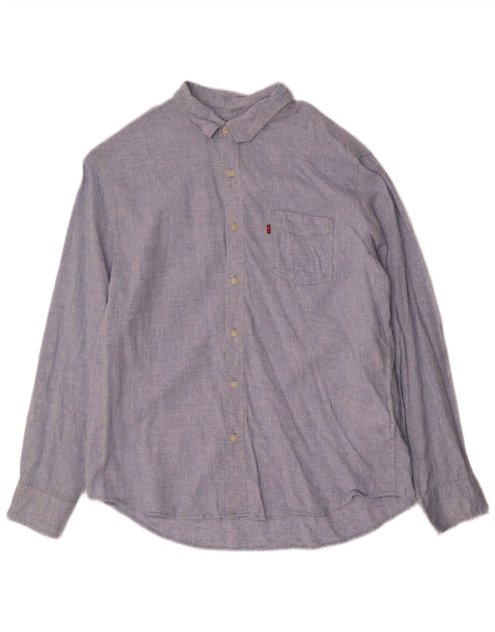 Camisa masculina padrão Levi's grande linho azul